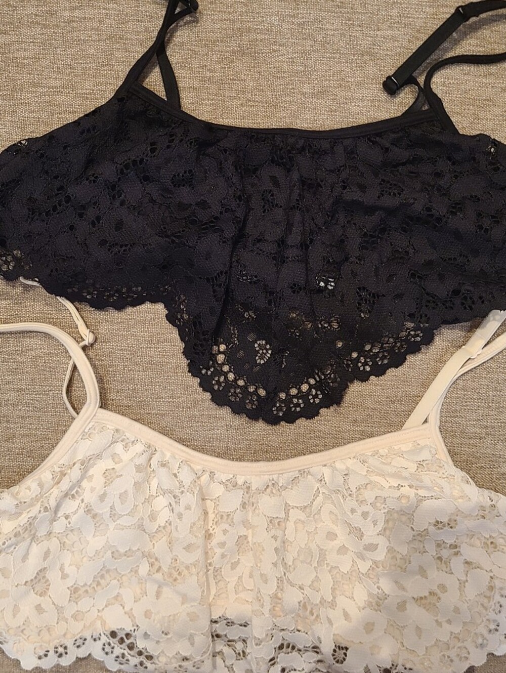 Victoria's Secret Lace Bralette Duo in Black and Cream